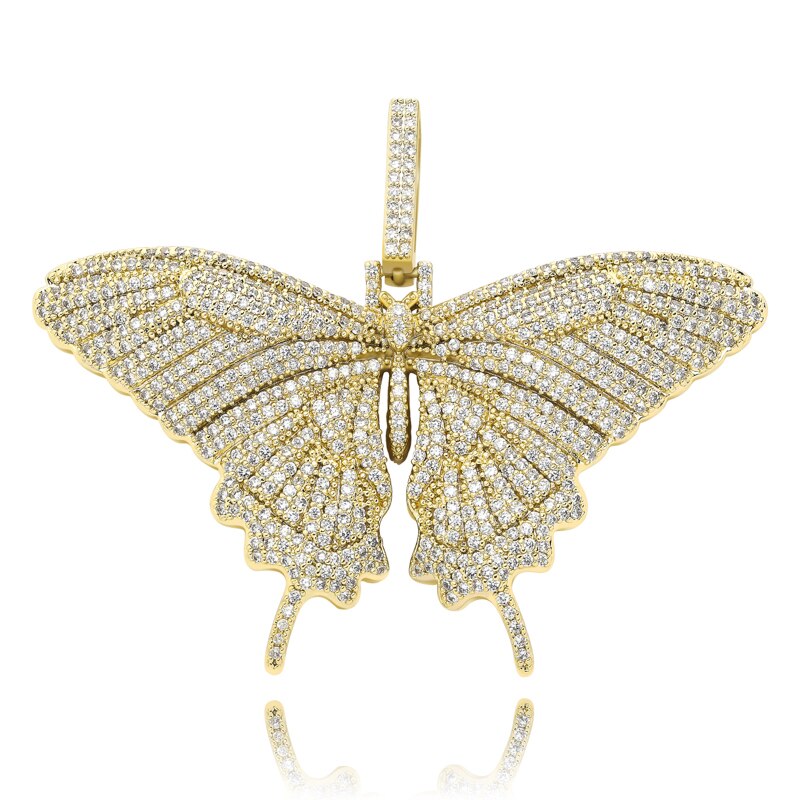 Full Cubic Zircon Butterfly Wings  Necklace/Charm