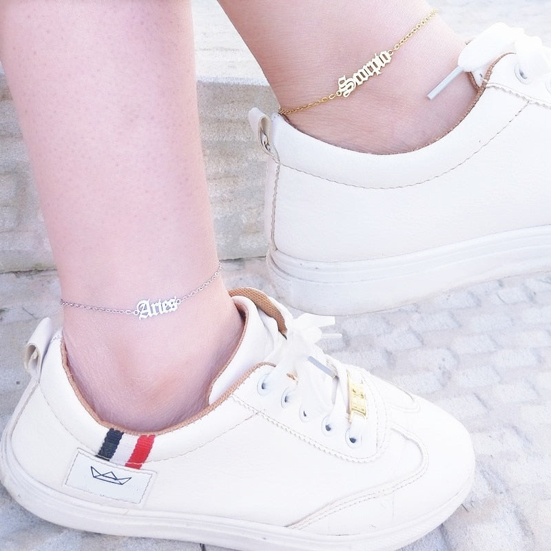 Zodiac Silver Ankle Bracelet