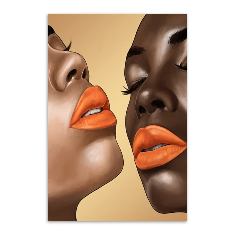 Brown Skin, Orange Lips Canvas