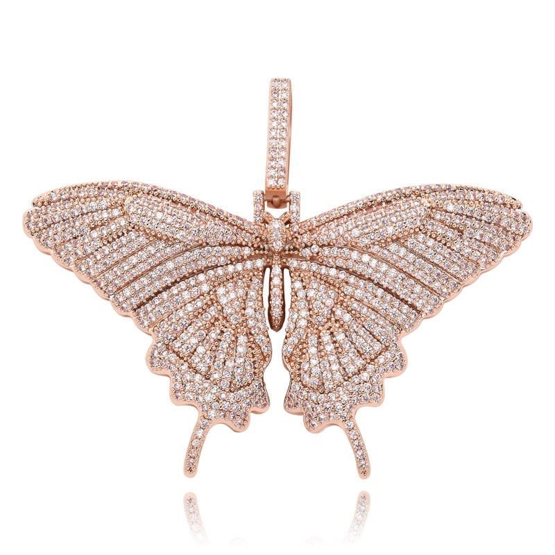 Full Cubic Zircon Butterfly Wings  Necklace/Charm