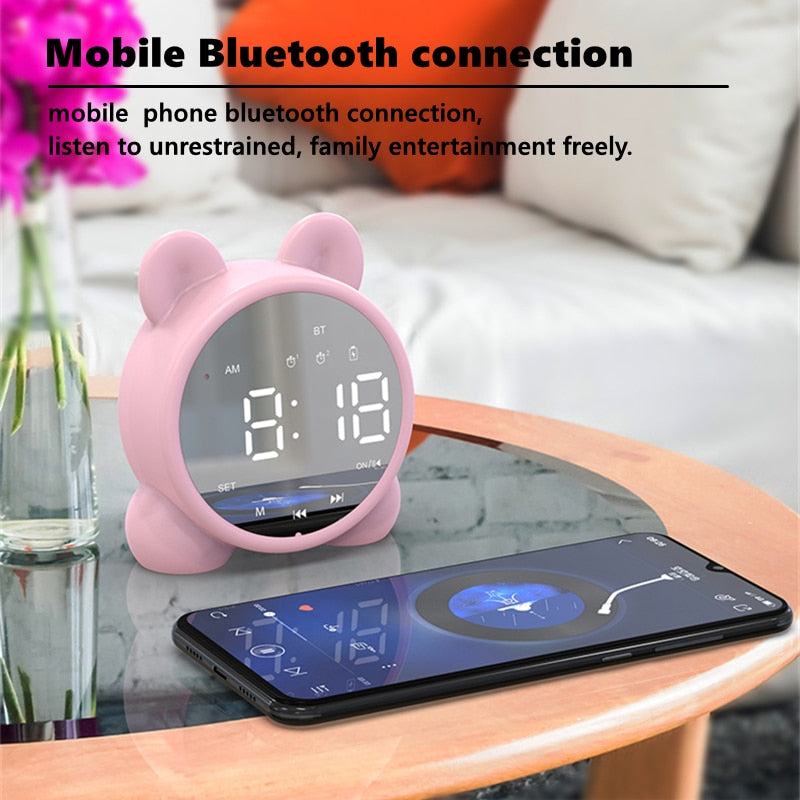 Bluetooth Mirror Alarm Table Clock