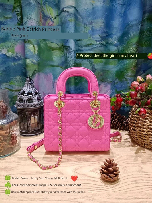 Barbie Pink Heart Ostrich Satchel