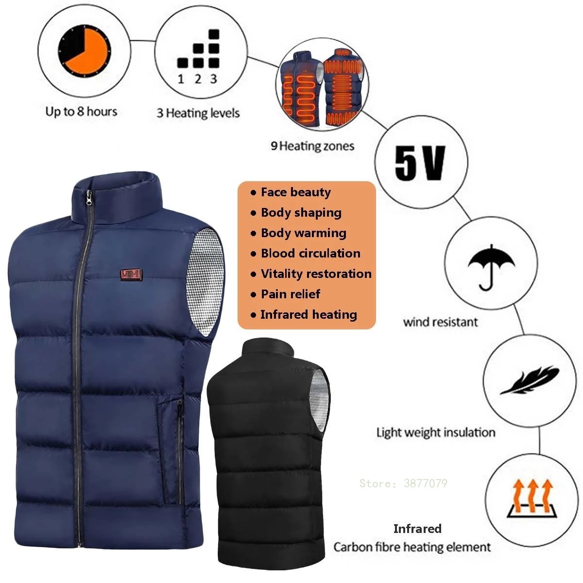 Unisex Heat Tech Vest/Black