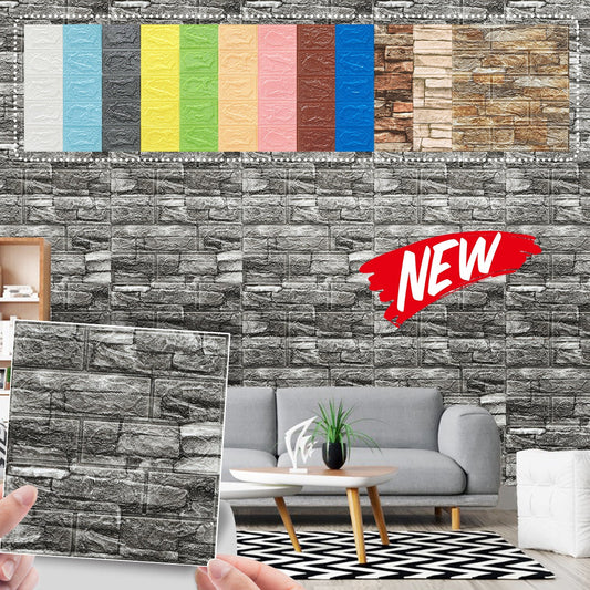 Marble Brick Wall Vinyl Decals- 10 PCs