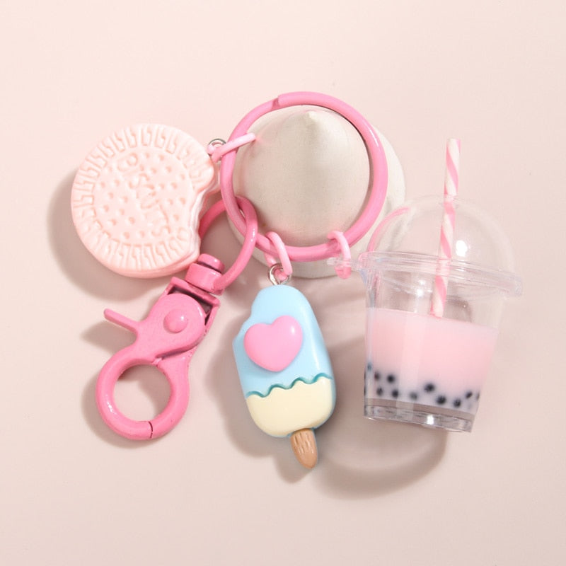 Cute Ice-cream/Bobba tea Keychains