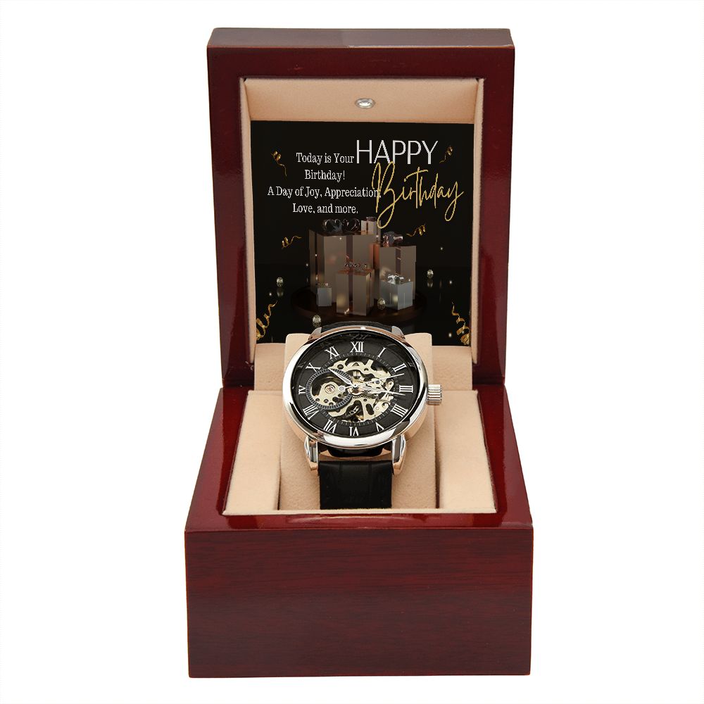 Mens Open Mechanical Watch