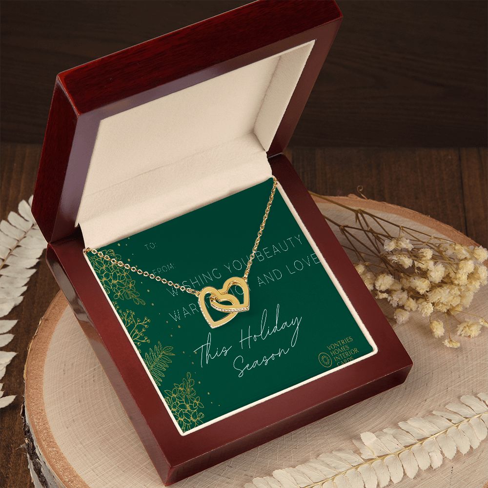 “Happy Holidays” Connecting Hearts Necklace