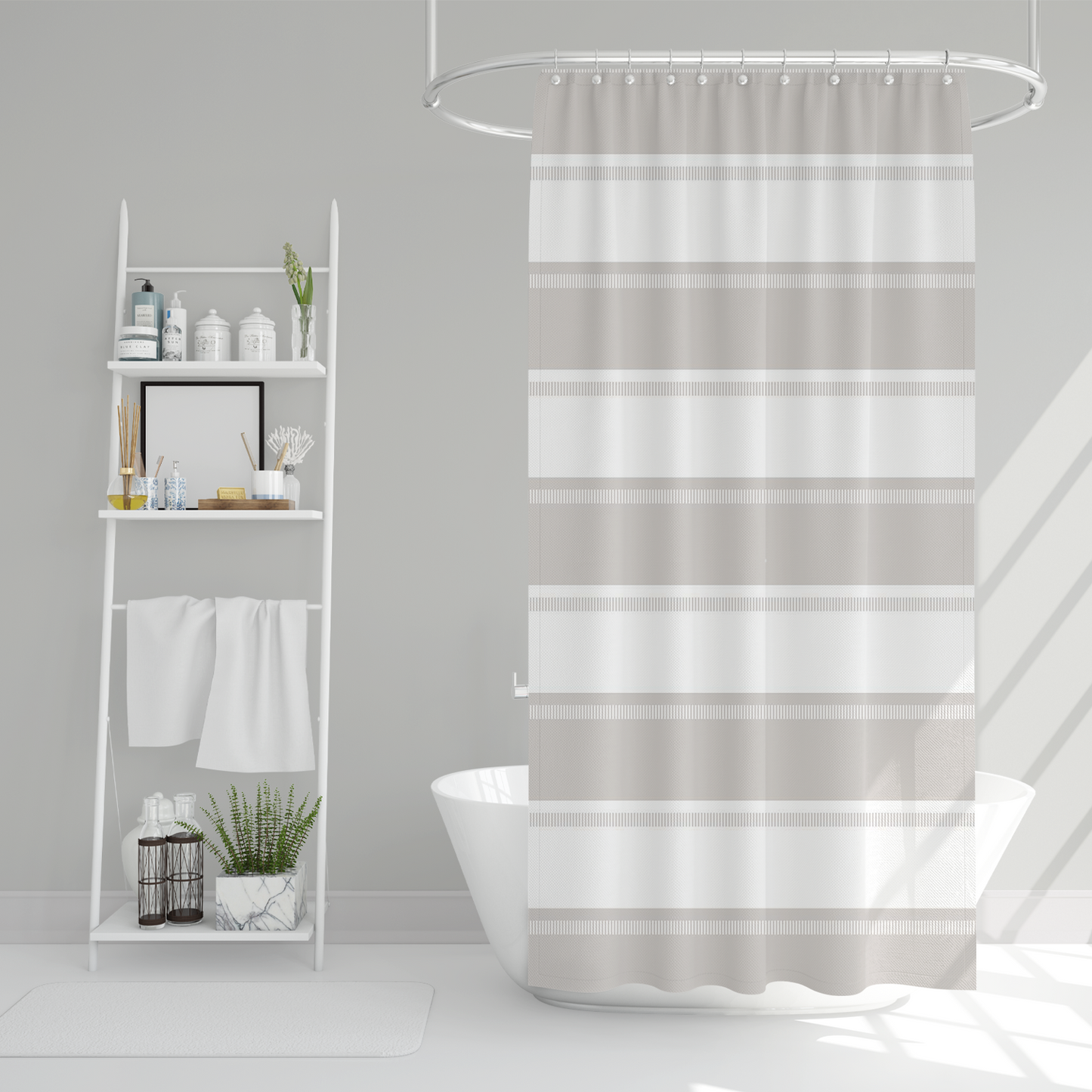 Stripe Print Shower Curtain