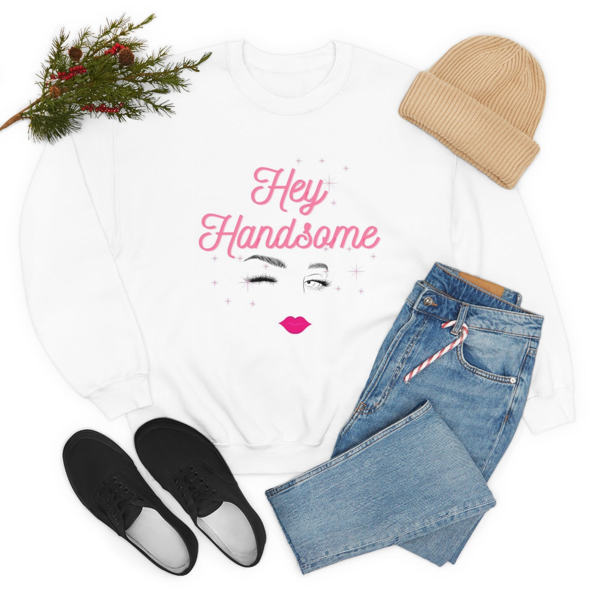 “Hey Handsome” Unisex Heavy Blend™ Crewneck Sweatshirt