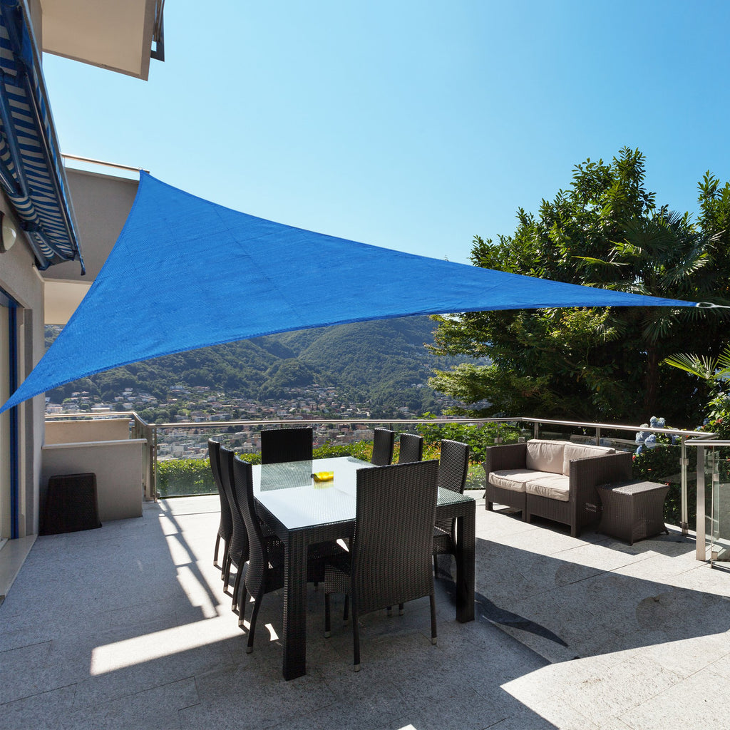 Outsunny 16.4' Triangle Outdoor Patio Sun Shade Sail Canopy UV Top.
