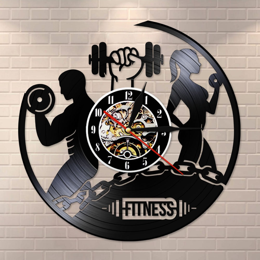 Fitness Sport Body Vinyl Clock.