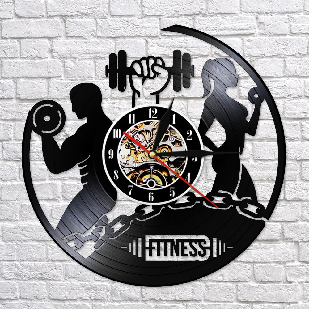 Fitness Sport Body Vinyl Clock.