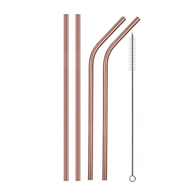 Stainless Steel Reusable Drinking Straw With Clean Brush.