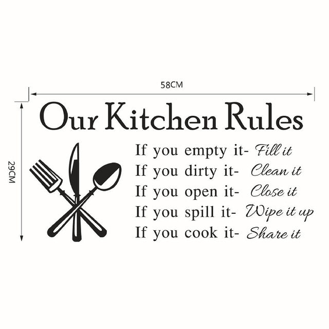 Kitchen Vinyl Wall Decals.