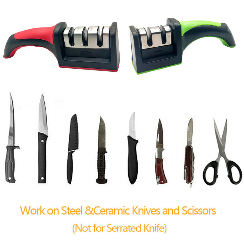 Knife Sharpener Knife Kitchen Gadget Sharpener 3-Stage Type.